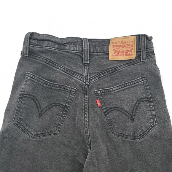Levi's Ribcage‎ Straight Ankle Jeans W27 High Rise Black Wash Vintage Fit - Picture 5 of 7